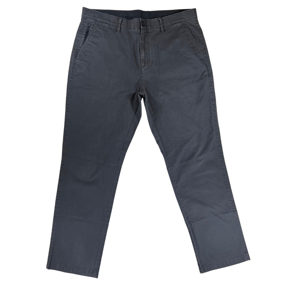 English Laundry Pants Mens 34x30 Gray Chino Stretch Flat‎ Front Casual